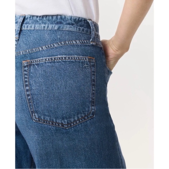 Rag & Bone Miramar Sofie Wide Leg Pant Sweatpant Jeans in Kimber Blue 24 - Picture 10 of 11